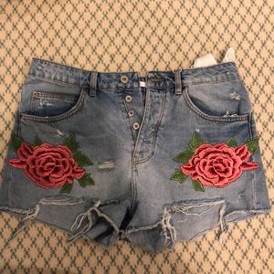 Zara patched cut offs